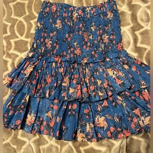 Isabel Marant Etoile Naomi Smocked Tiered Floral Skirt